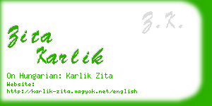 zita karlik business card